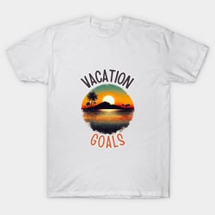 Vacation Goals Tropical Vintage Sunset T-Shirt